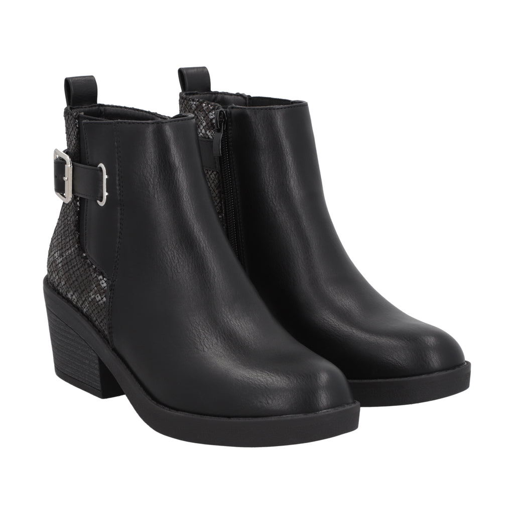 Botin Casual Mujer Negro Taco Medio Harper Police