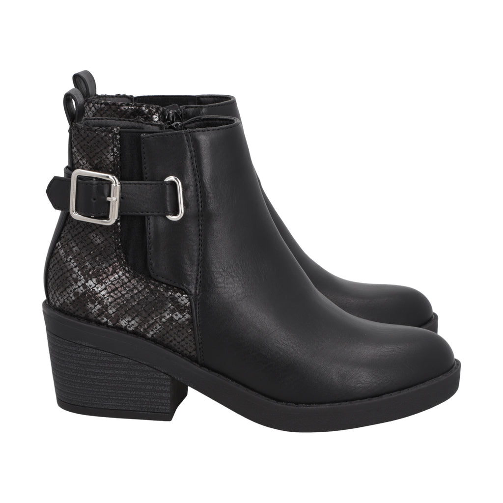 Botin Casual Mujer Negro Taco Medio Harper Police