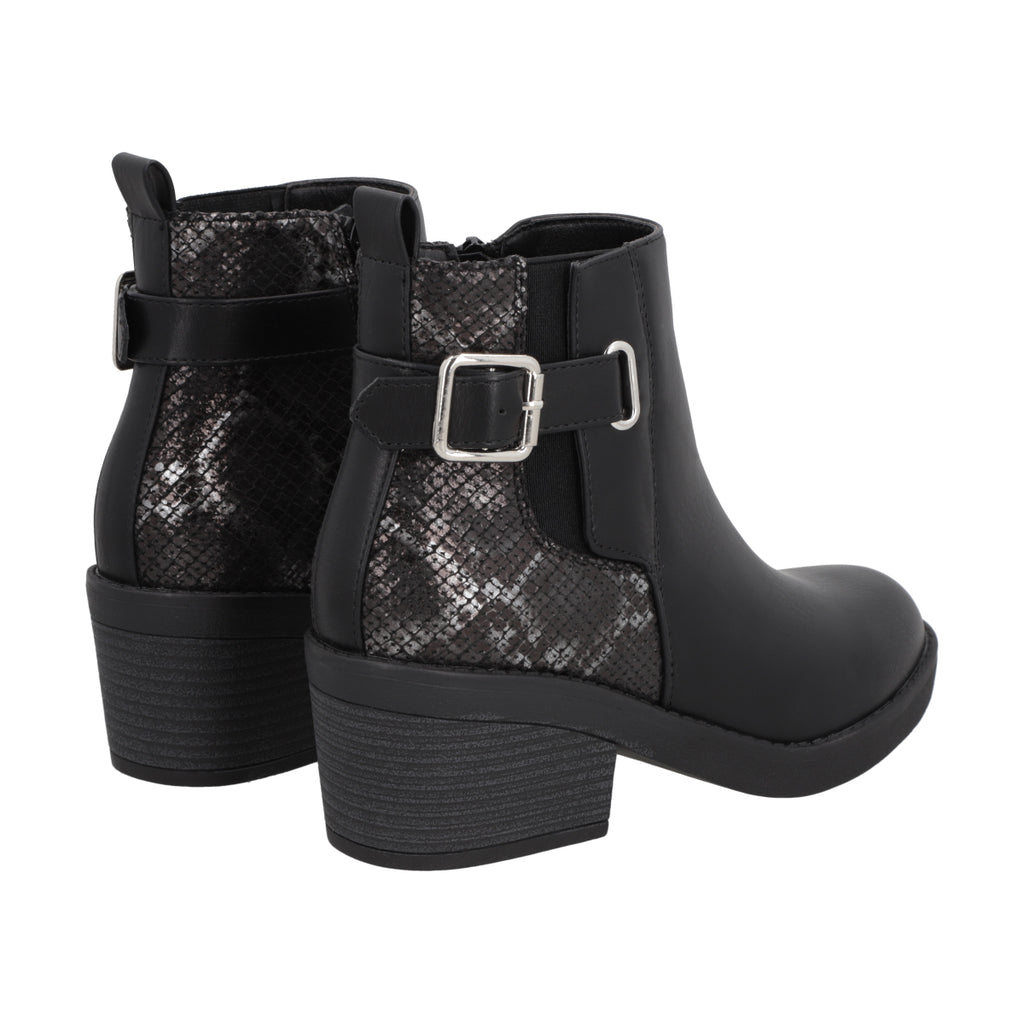Botin Casual Mujer Negro Taco Medio Harper Police