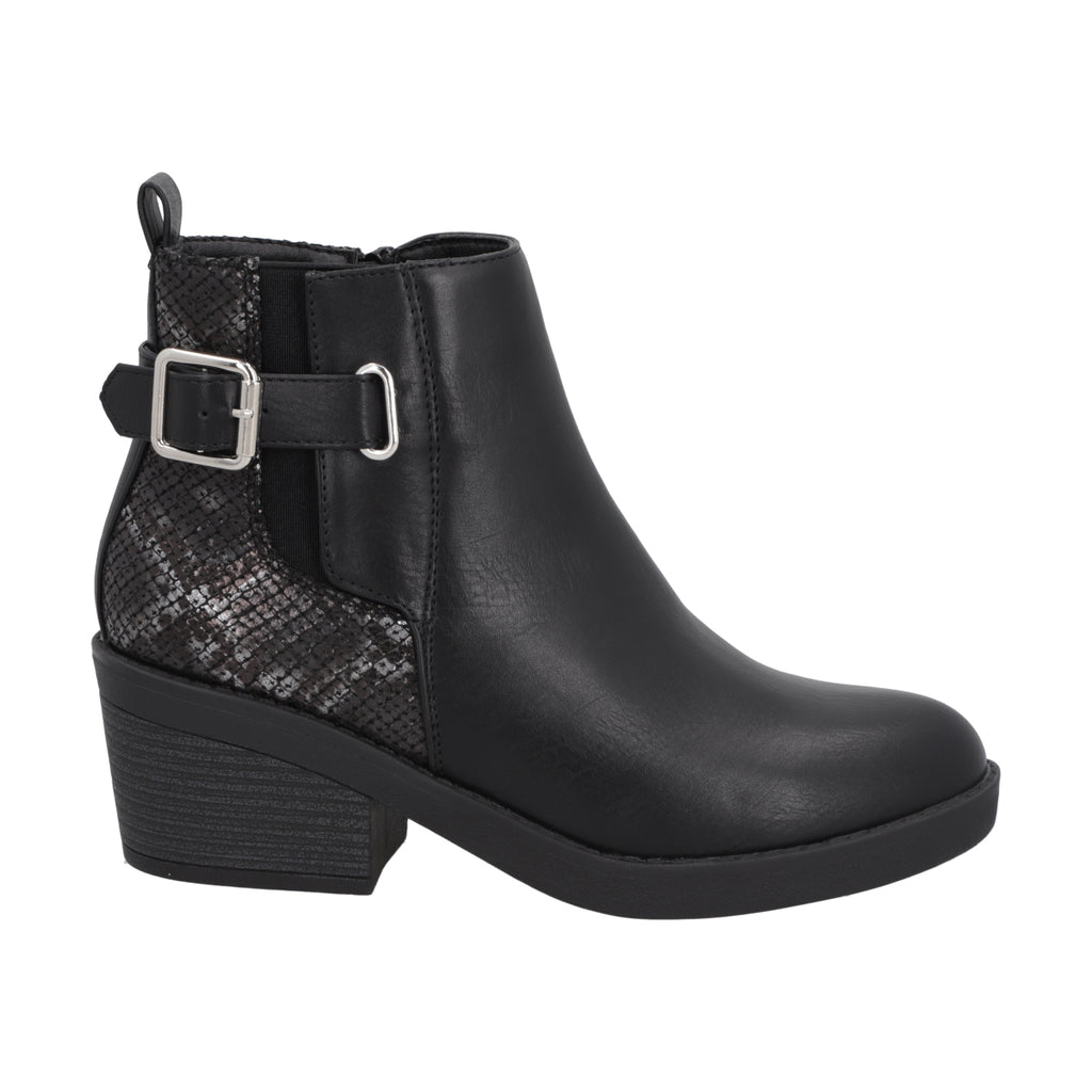 Botin Casual Mujer Negro Taco Medio Harper Police