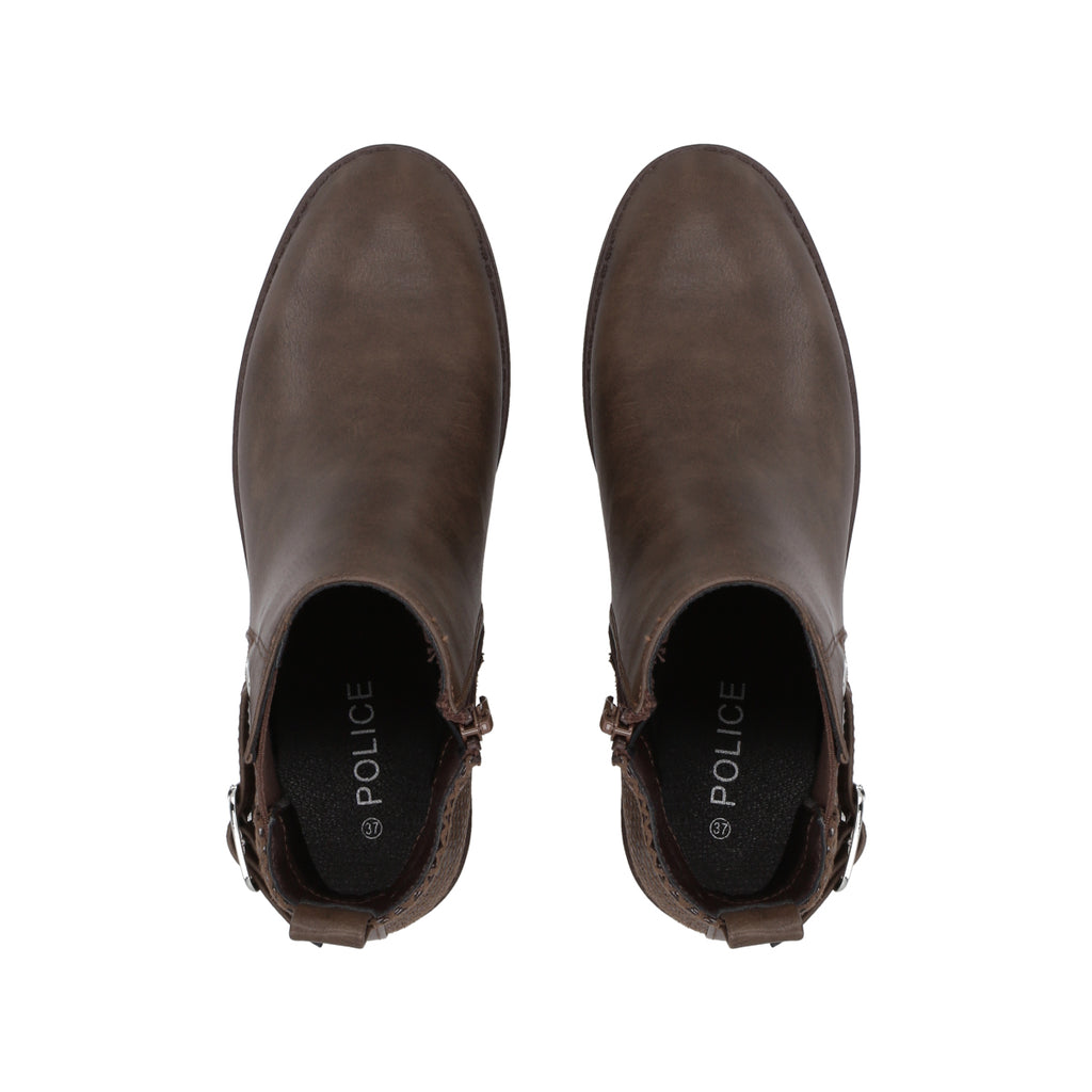 Botin Casual Mujer Café Taco Medio Harper Police
