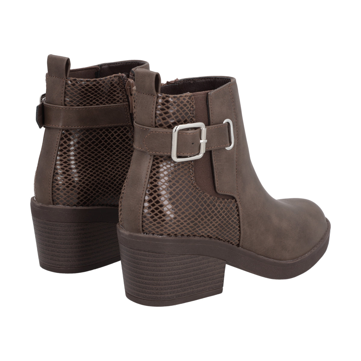 Botin Casual Mujer Café Taco Medio Harper Police