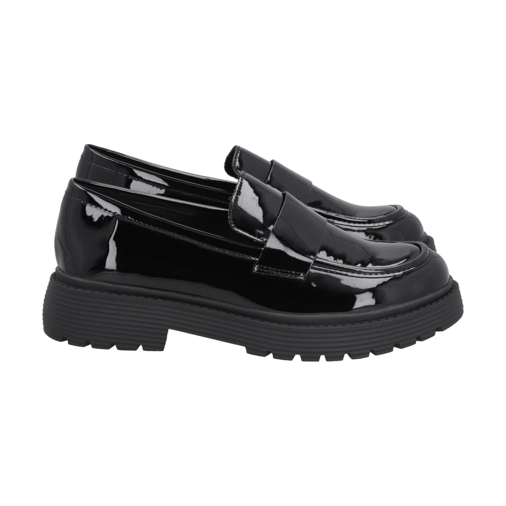 Mocasín Mujer Negro Plataforma Glossy Police