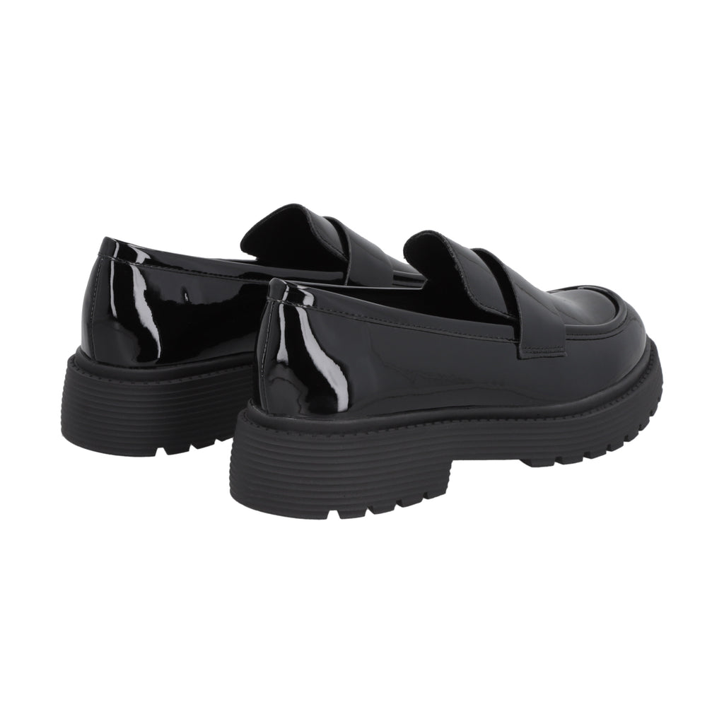 Mocasín Mujer Negro Plataforma Glossy Police