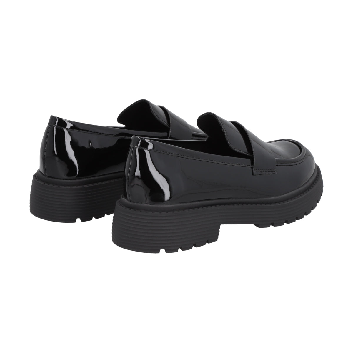 Mocasín Mujer Negro Plataforma Glossy Police