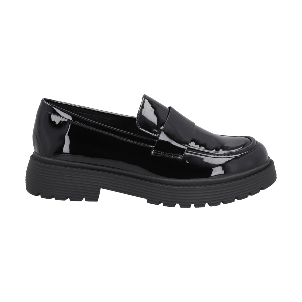 Mocasín Mujer Negro Plataforma Glossy Police