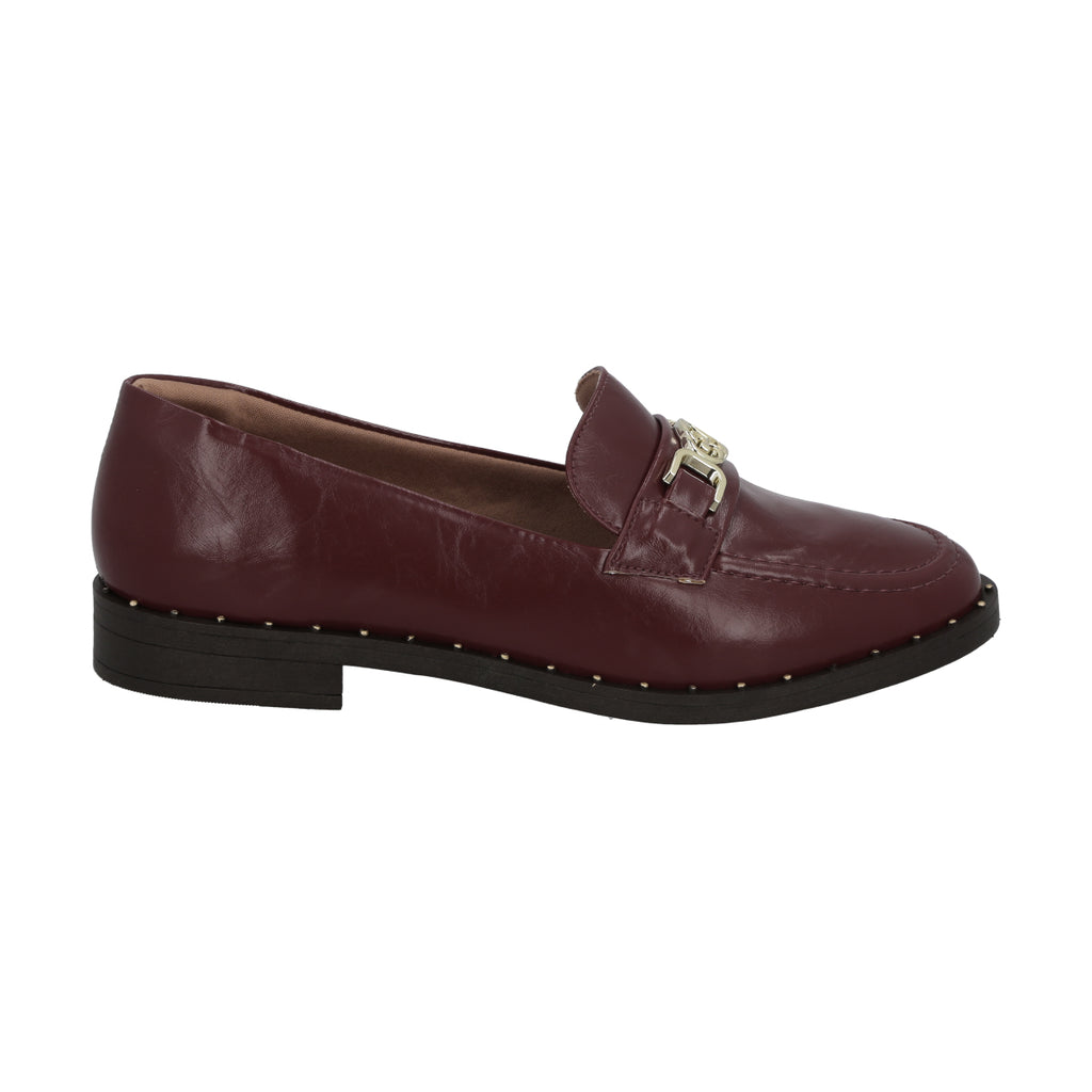 Mocasin Mujer Burdeo/Dorado Antonella Police