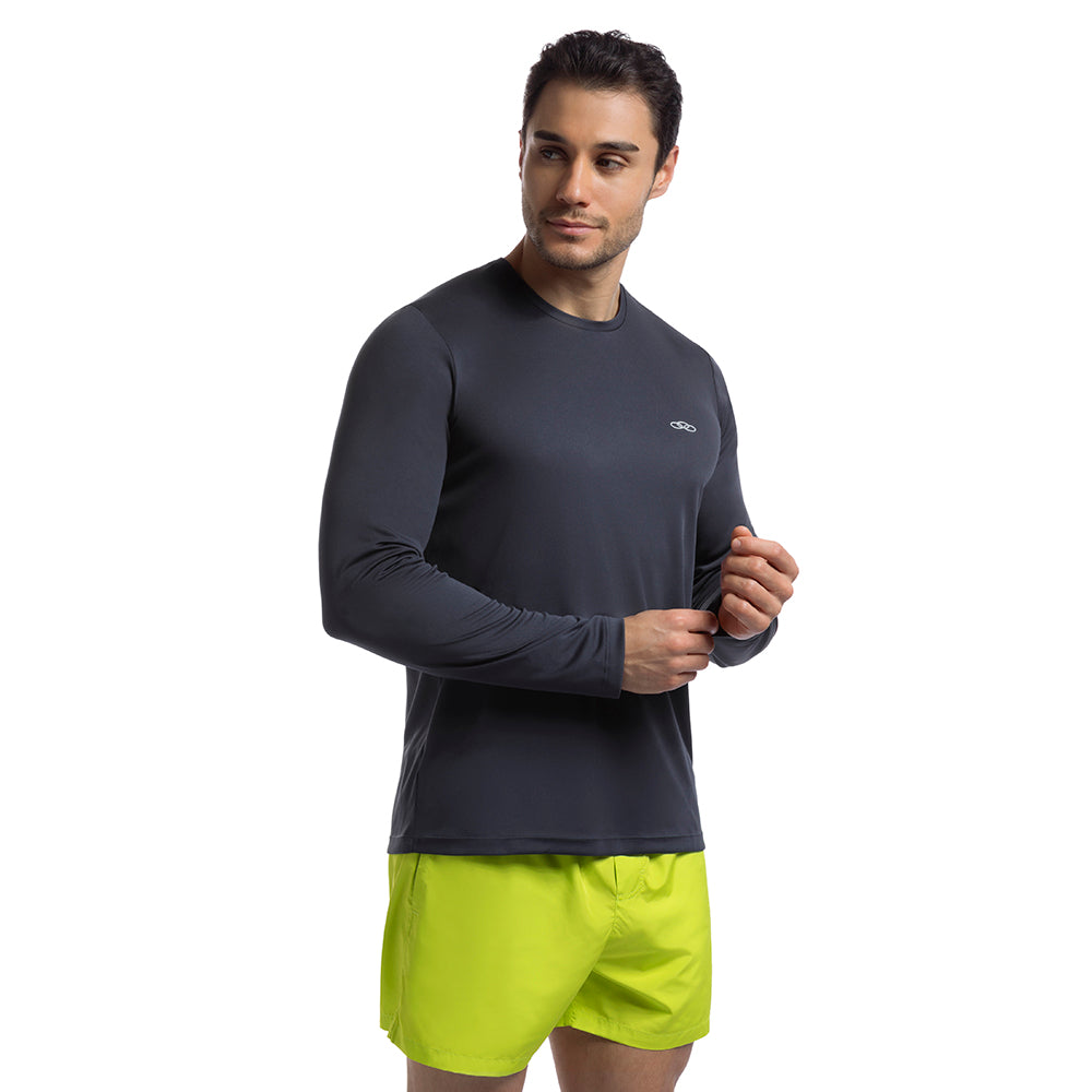 POLERA ESSENTIAL MANGA LARGA AZUL MARINO HOMBRE