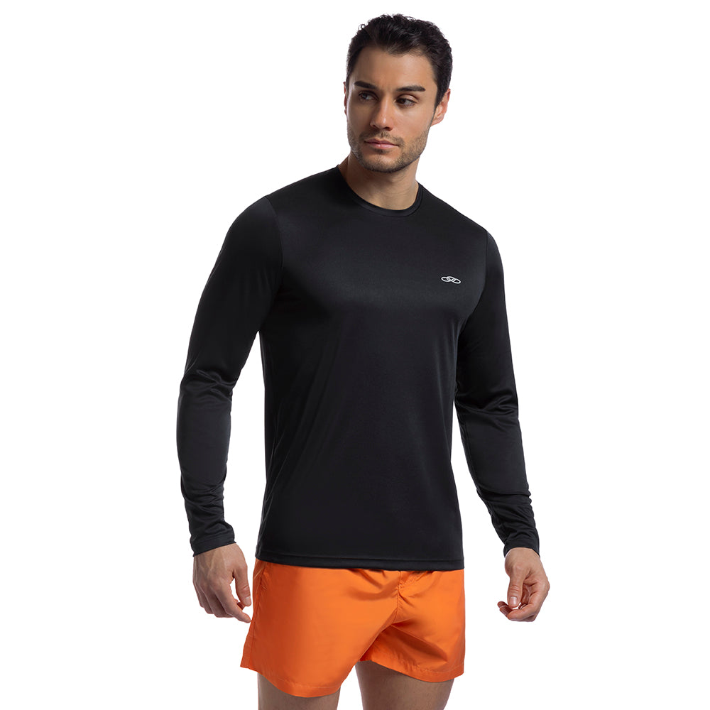 POLERA ESSENTIAL MANGA LARGA NEGRA HOMBRE