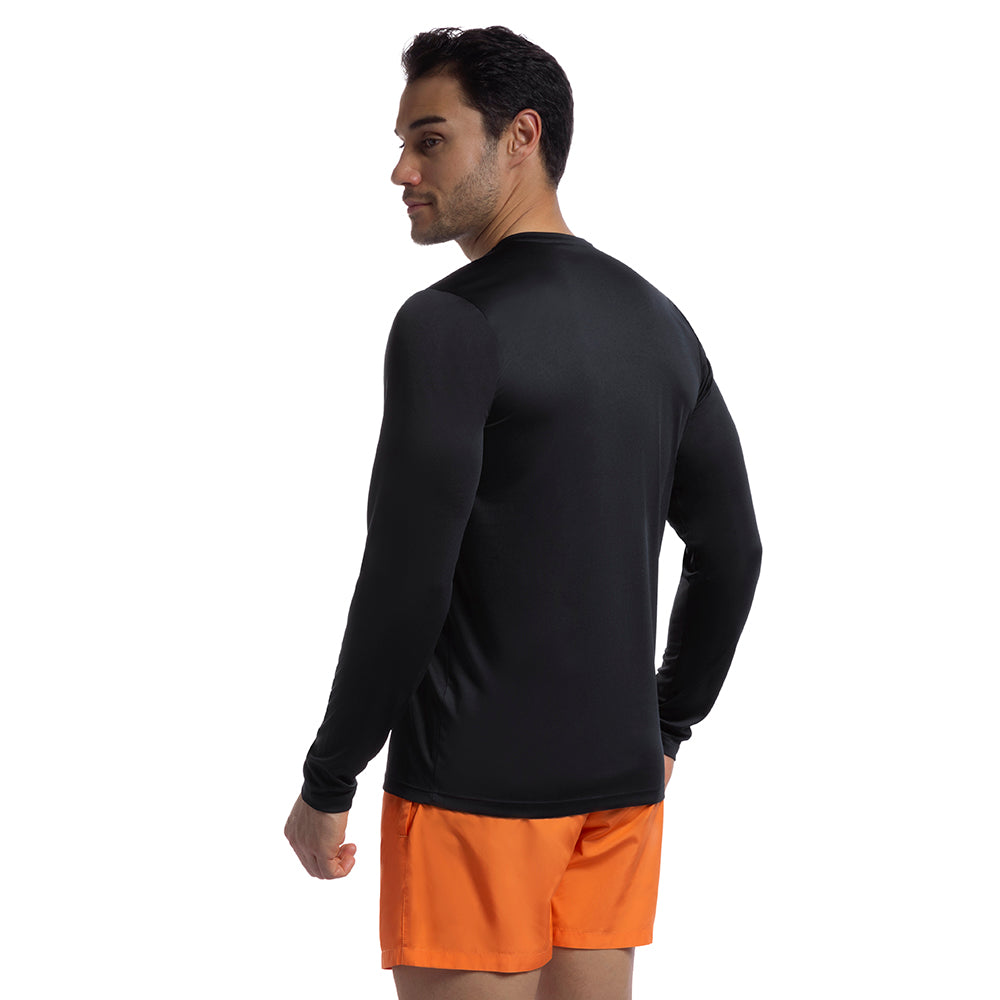 POLERA ESSENTIAL MANGA LARGA NEGRA HOMBRE