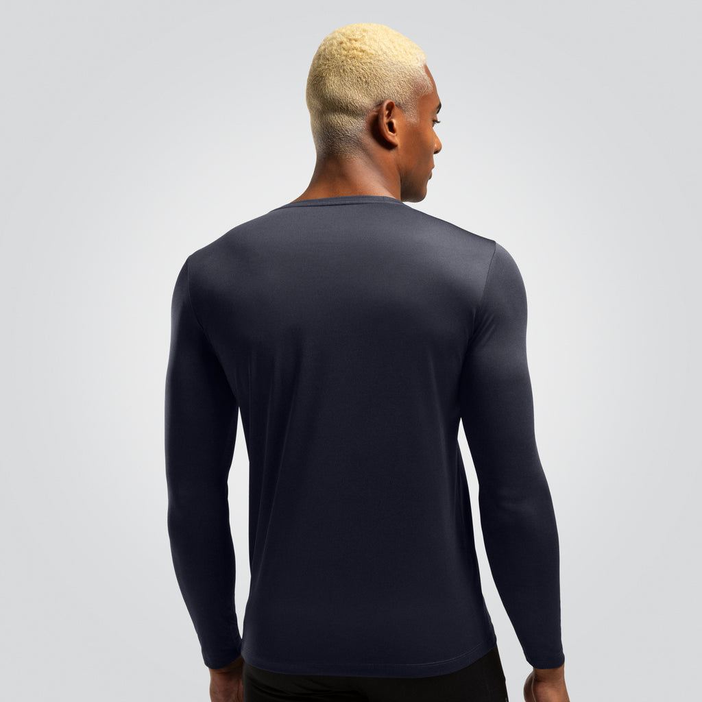 POLERA ESSENTIAL MANGA LARGA AZUL MARINO HOMBRE