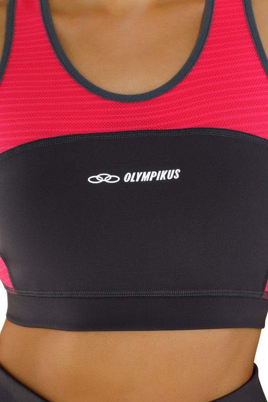 PETO RUNNER NEGRO/ROJO MUJER