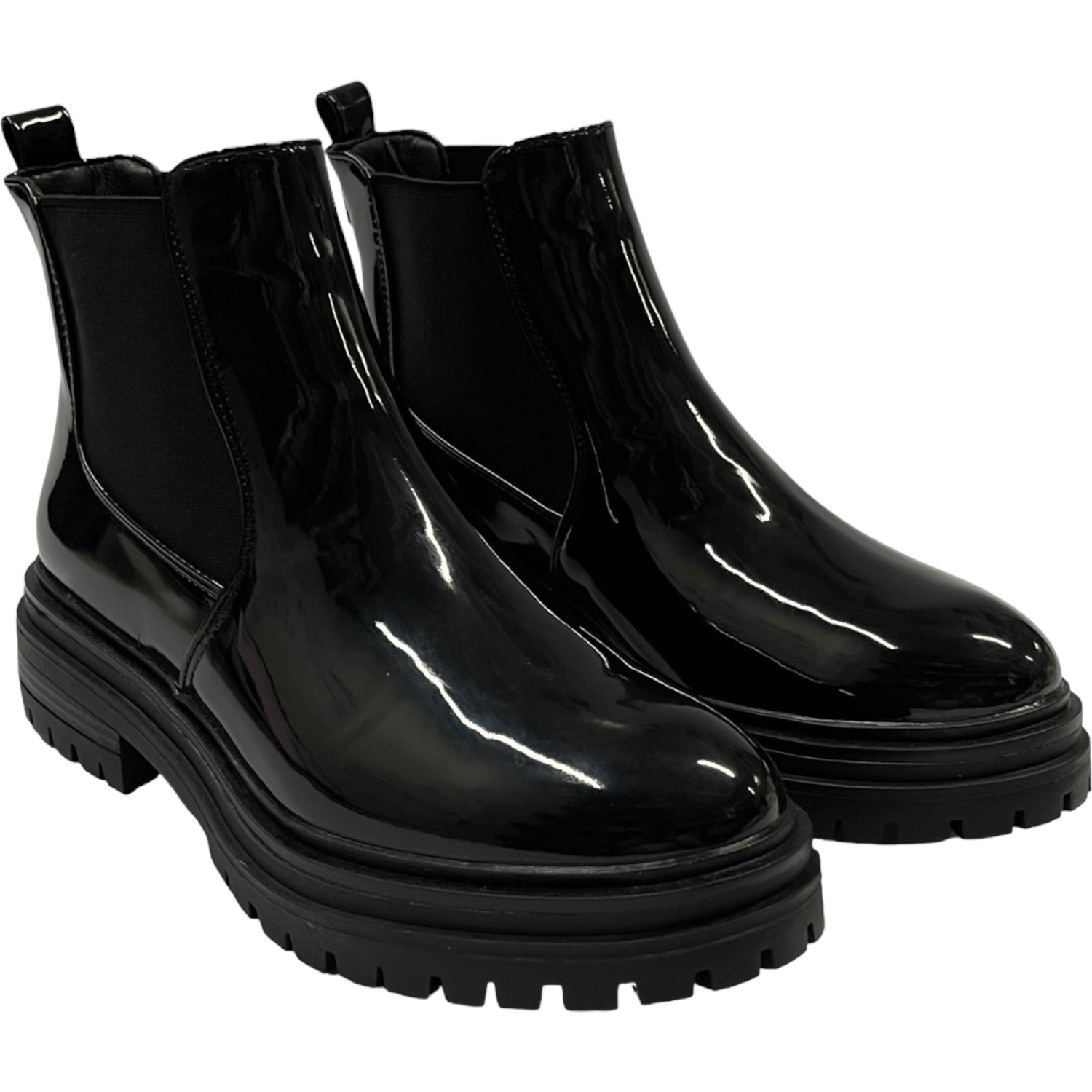 Botin  Casual Mujer Negro Charol Oporto Detogni