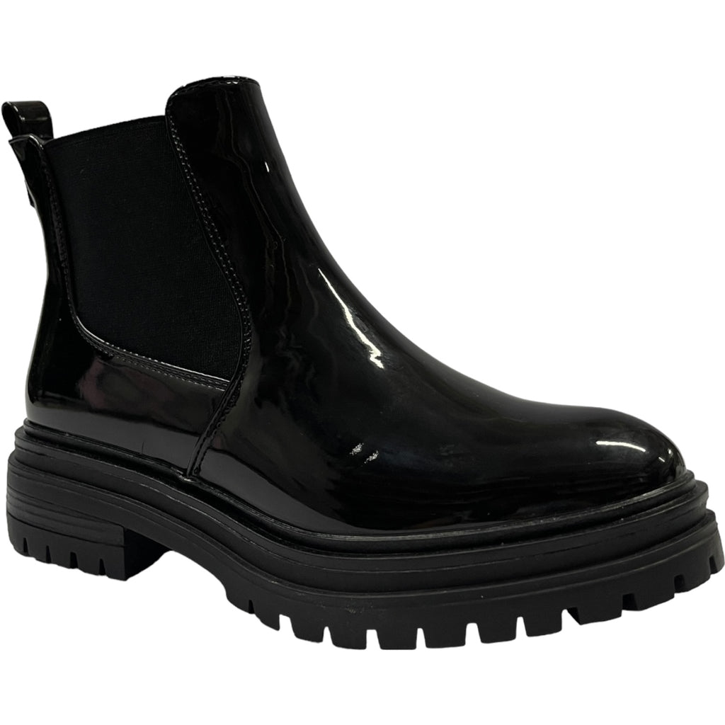 Botin  Casual Mujer Negro Charol Oporto Detogni