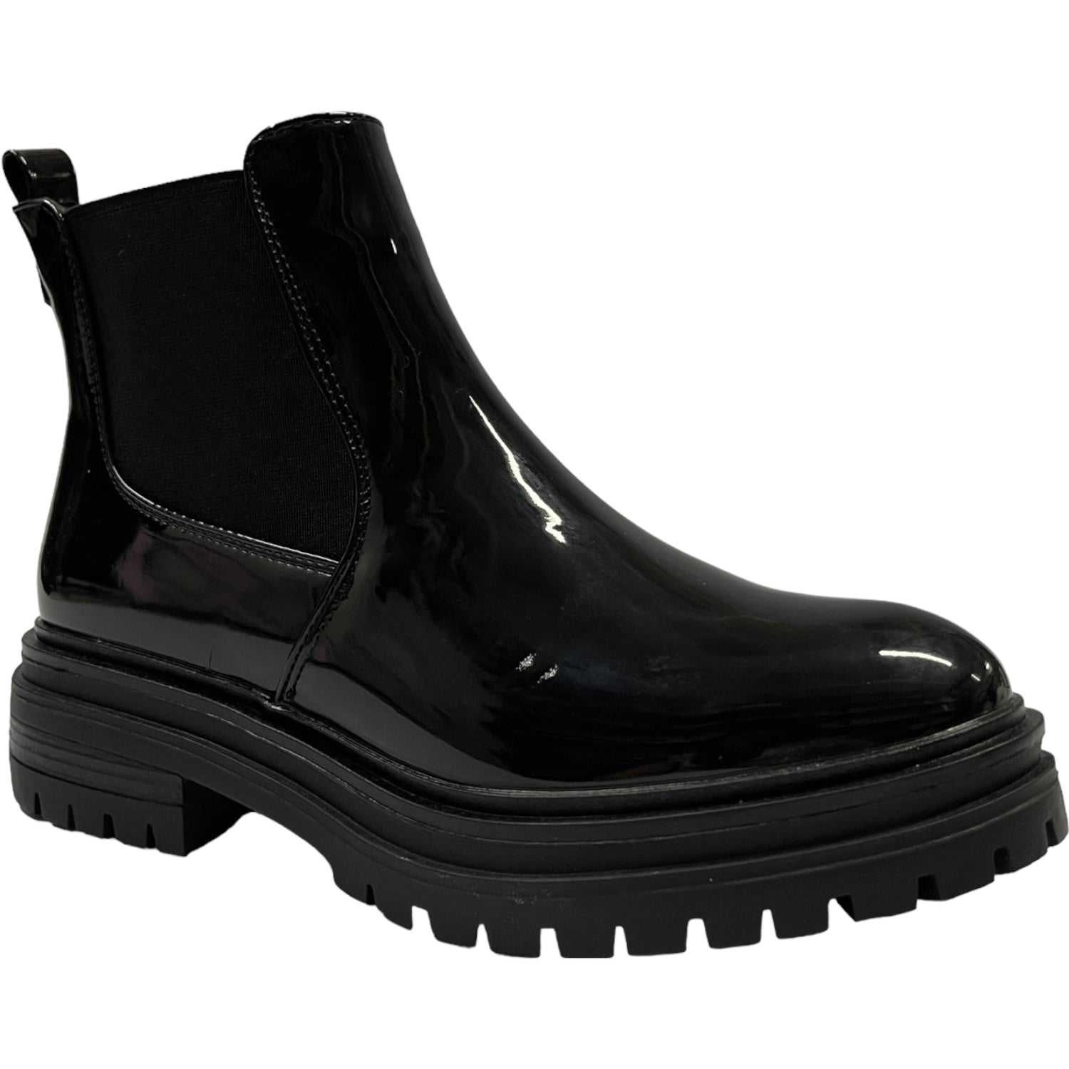 Botin  Casual Mujer Negro Charol Oporto Detogni