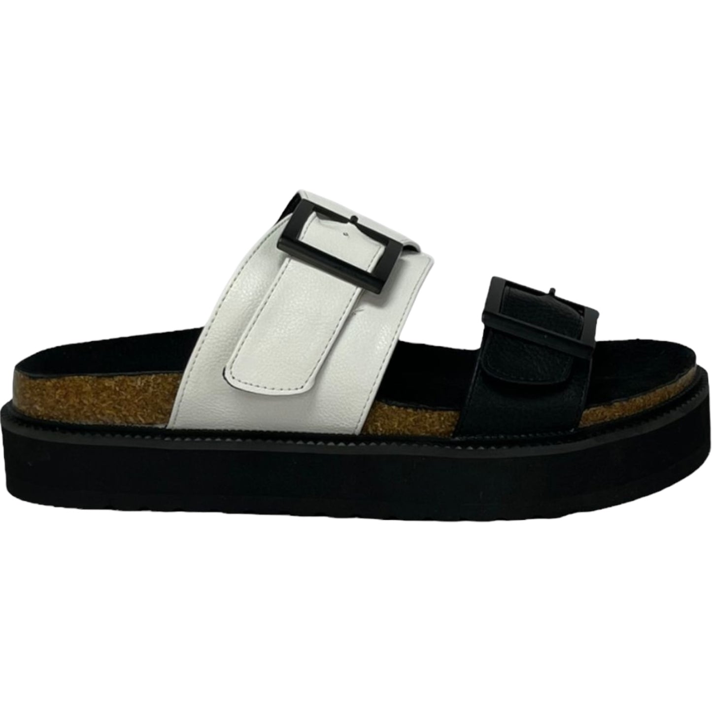 Sandalia Mujer Blanco/Negro London Detogni