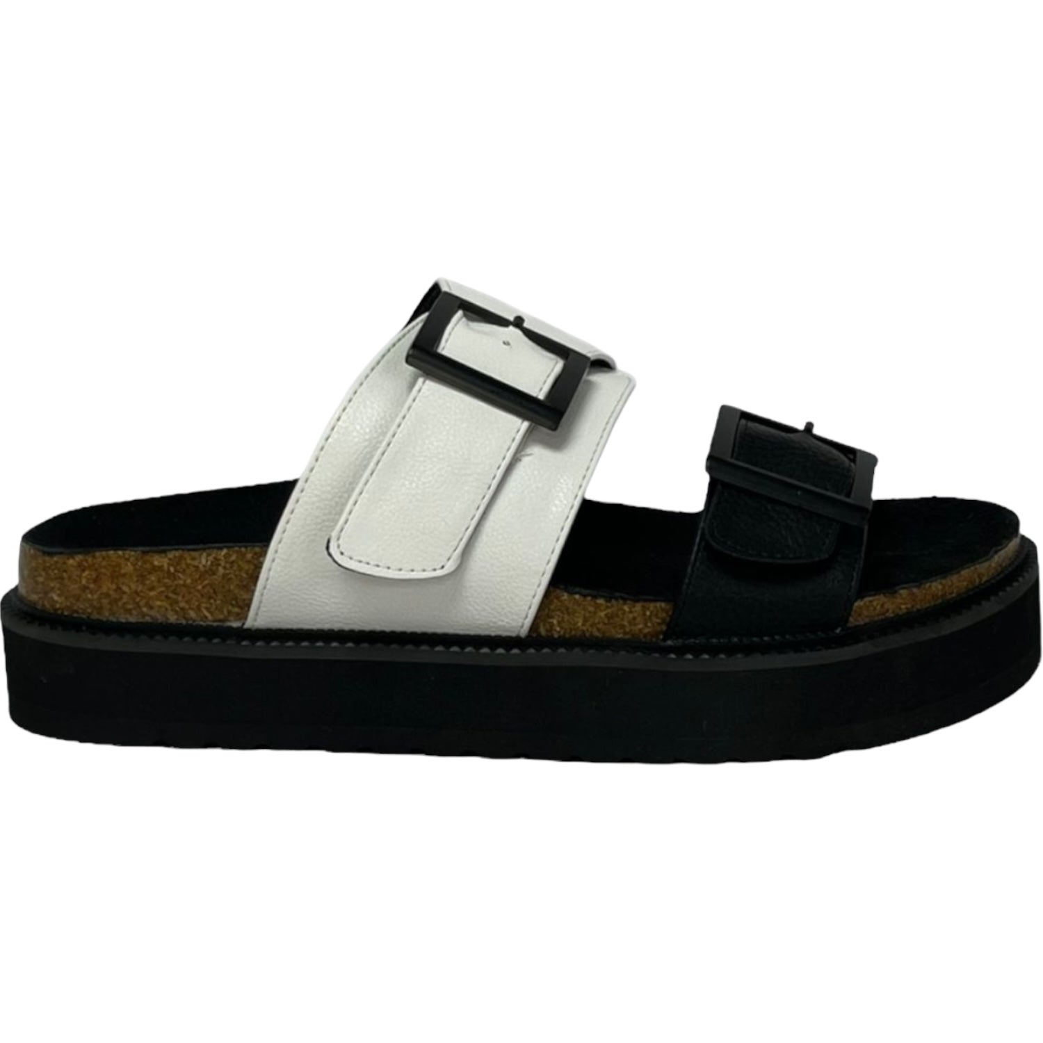 Sandalia Mujer Blanco/Negro London Detogni