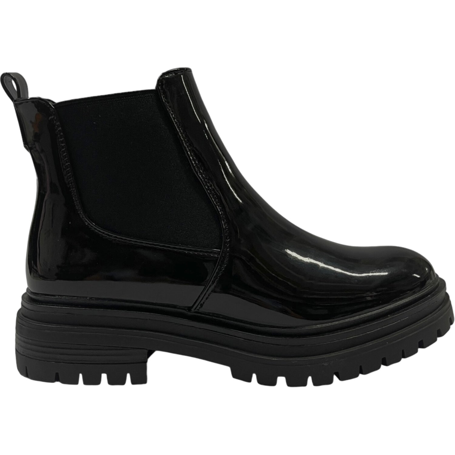 Botin  Casual Mujer Negro Charol Oporto Detogni