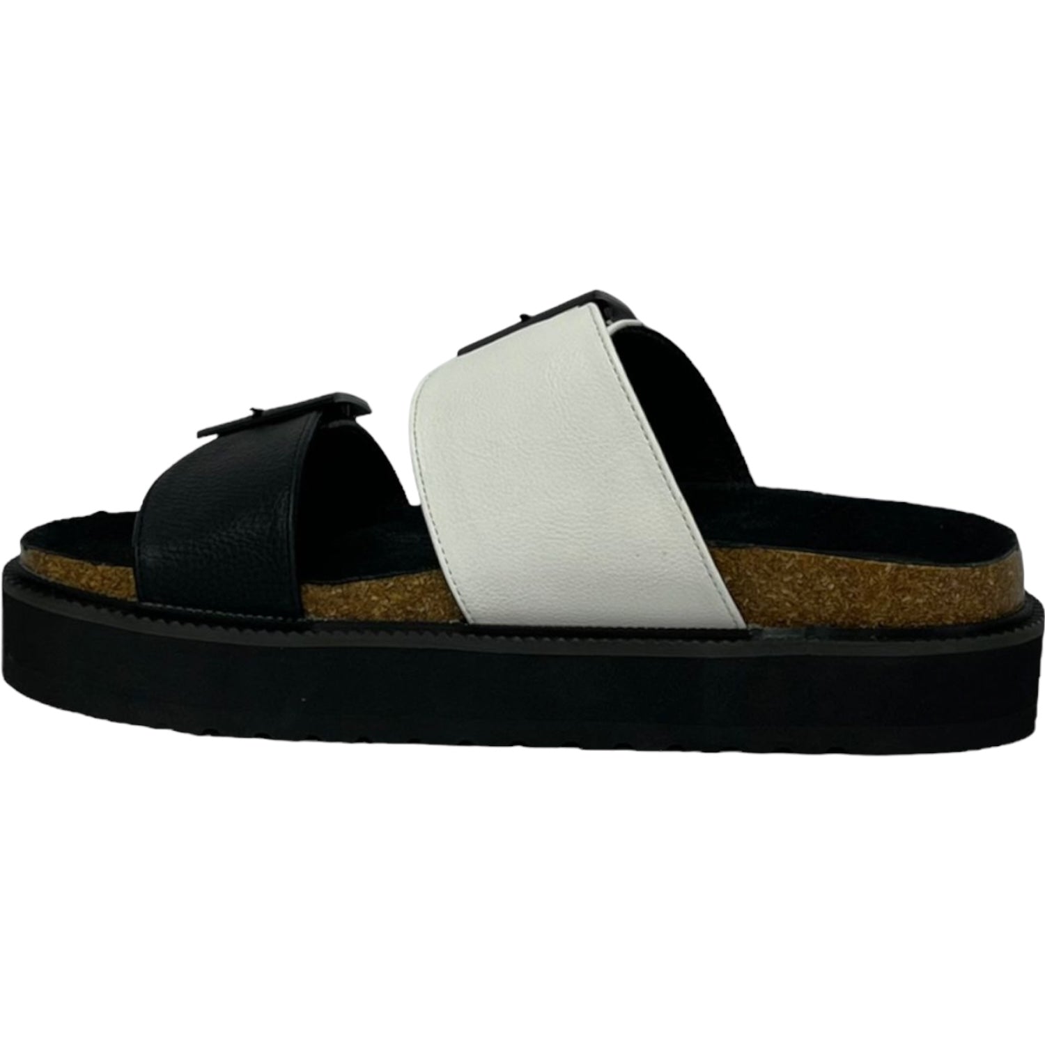 Sandalia Mujer Blanco/Negro London Detogni