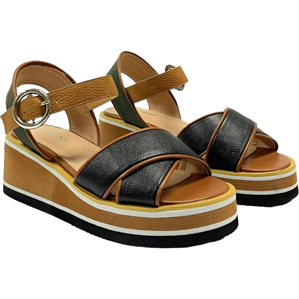 Sandalia Mujer Negro/Café Gabriela Detogni