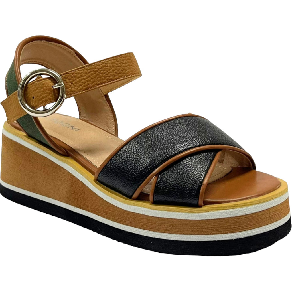 Sandalia Mujer Negro/Café Gabriela Detogni