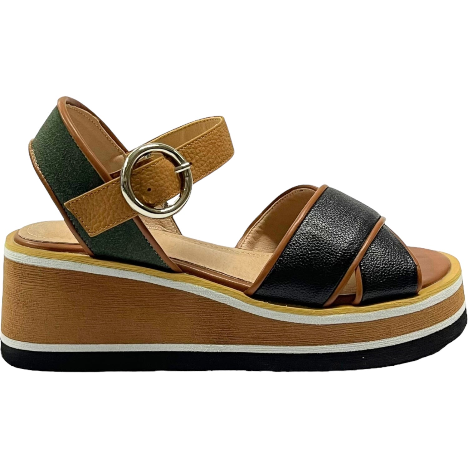 Sandalia Mujer Negro/Café Gabriela Detogni