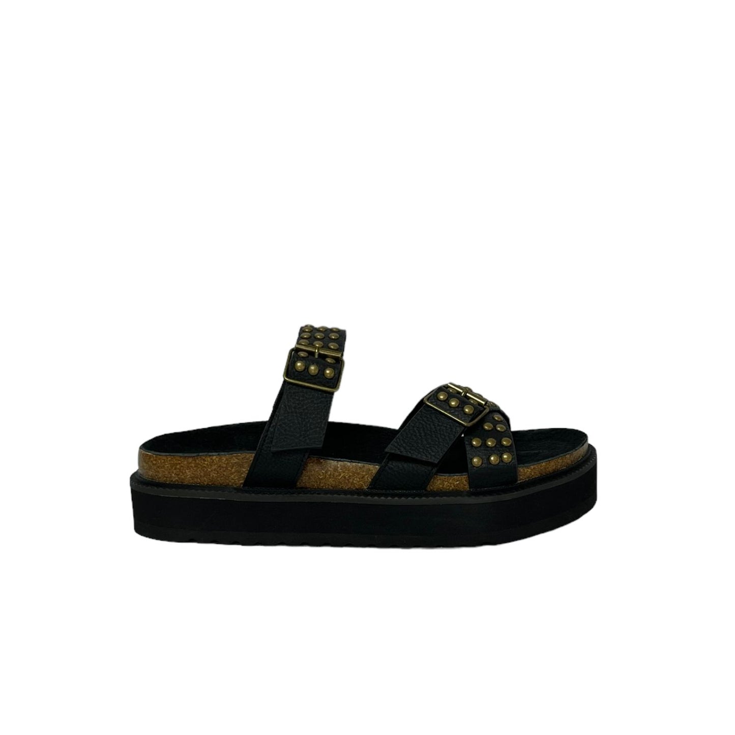 Sandalia Mujer Negro Split Detogni