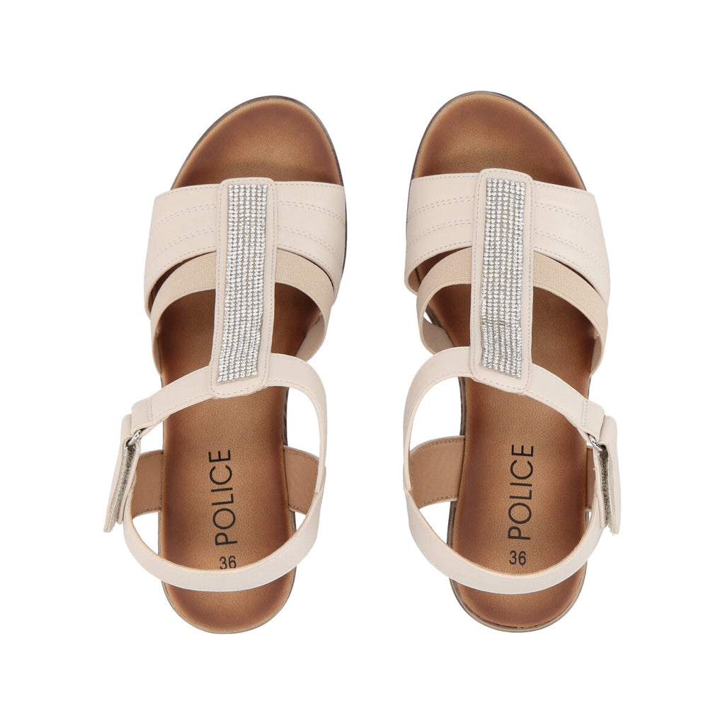 Sandalia  Mujer Blanco Taco Medio Trini  Police