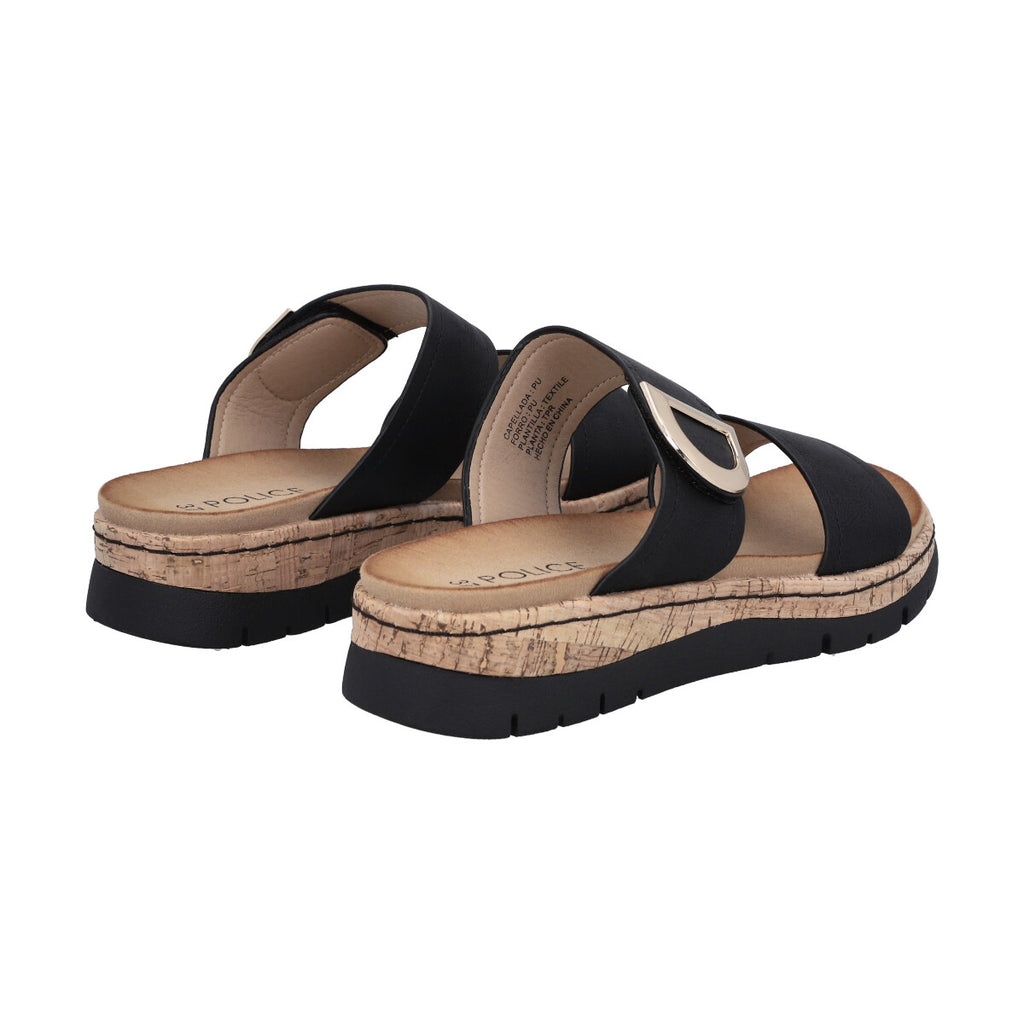 Sandalia Mujer Negro Plataforma Kathe Police