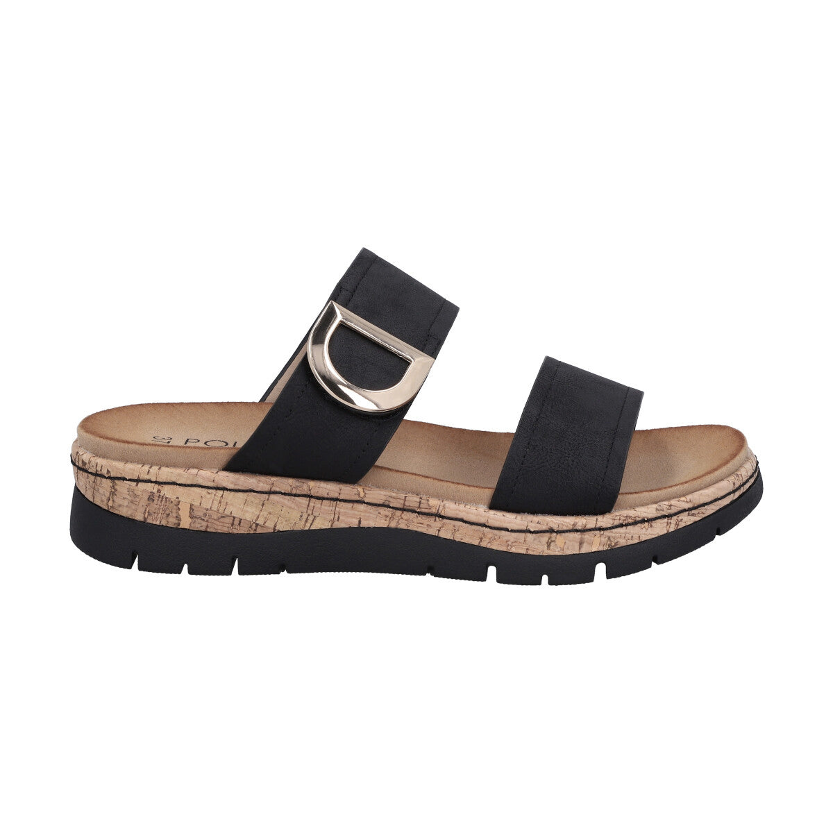 Sandalia Mujer Negro Plataforma Kathe Police