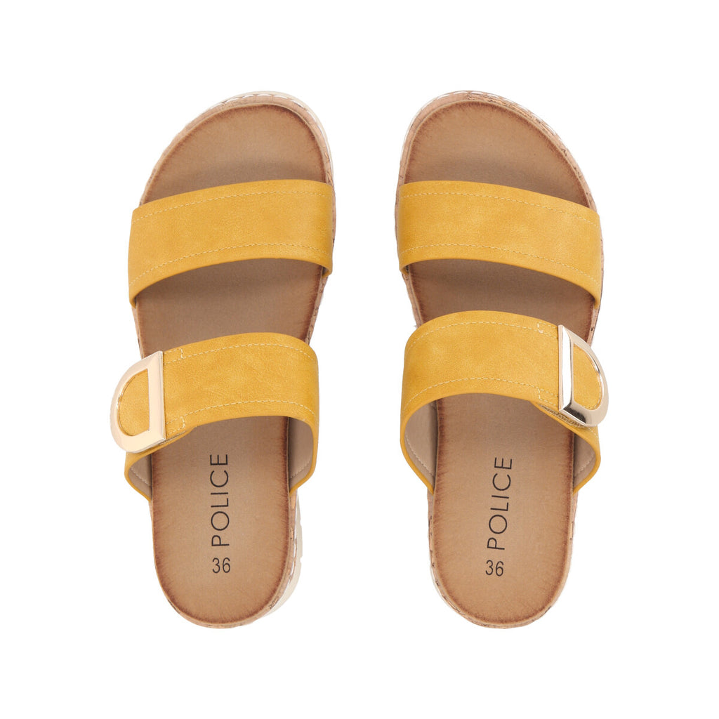 Sandalia Mujer Mostaza Plataforma Kathe Police