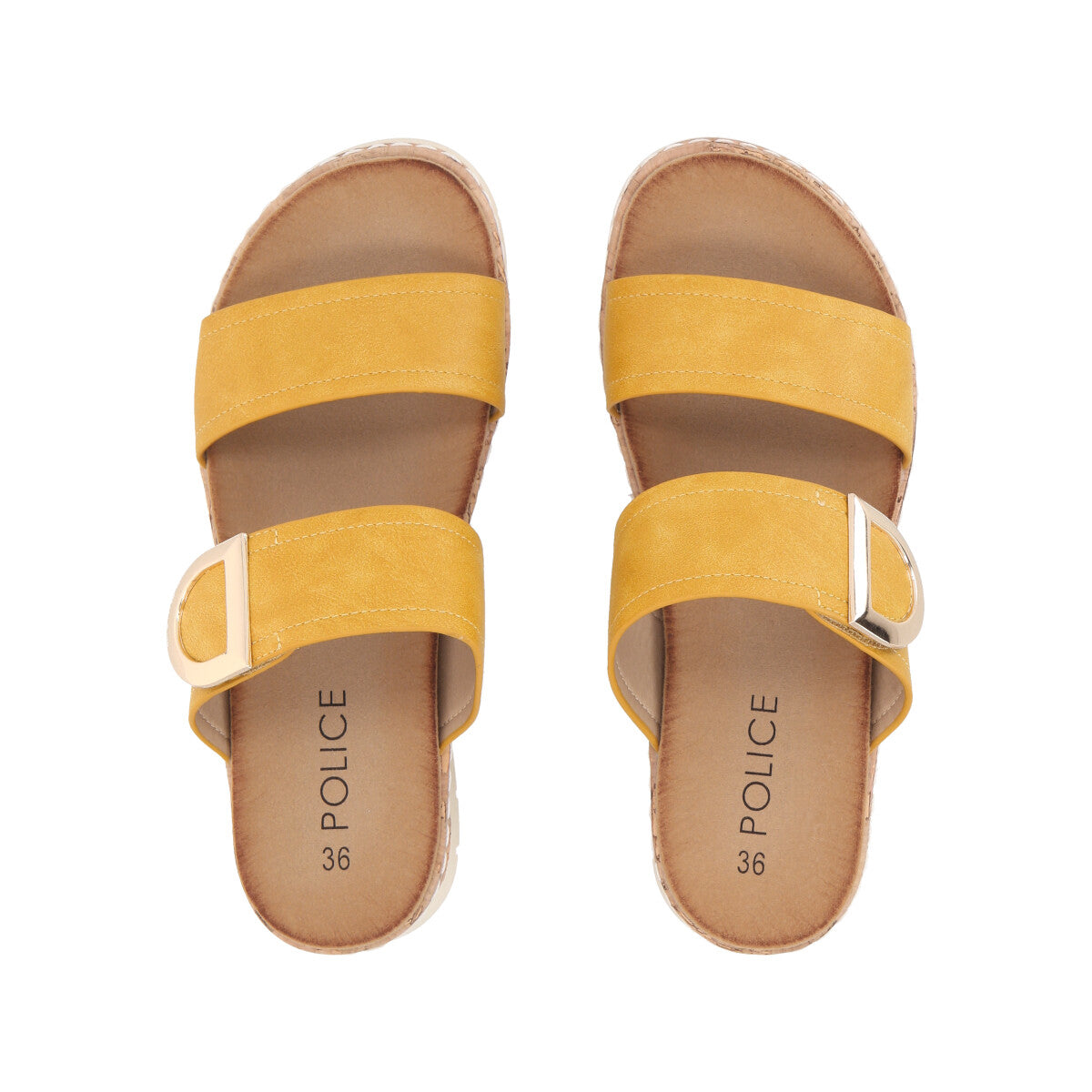 Sandalia Mujer Mostaza Plataforma Kathe Police
