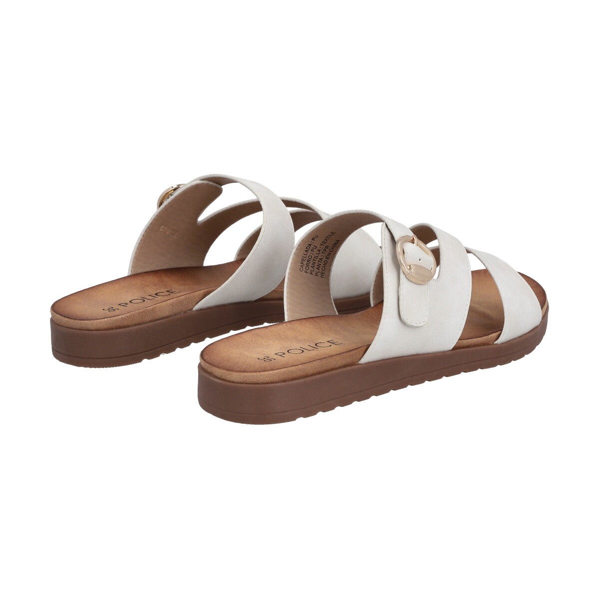 Sandalia Mujer Blanco Plataforma Kathe Police