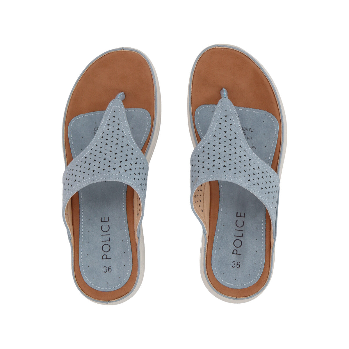 Sandalia Mujer Celeste Plataforma Jose Police