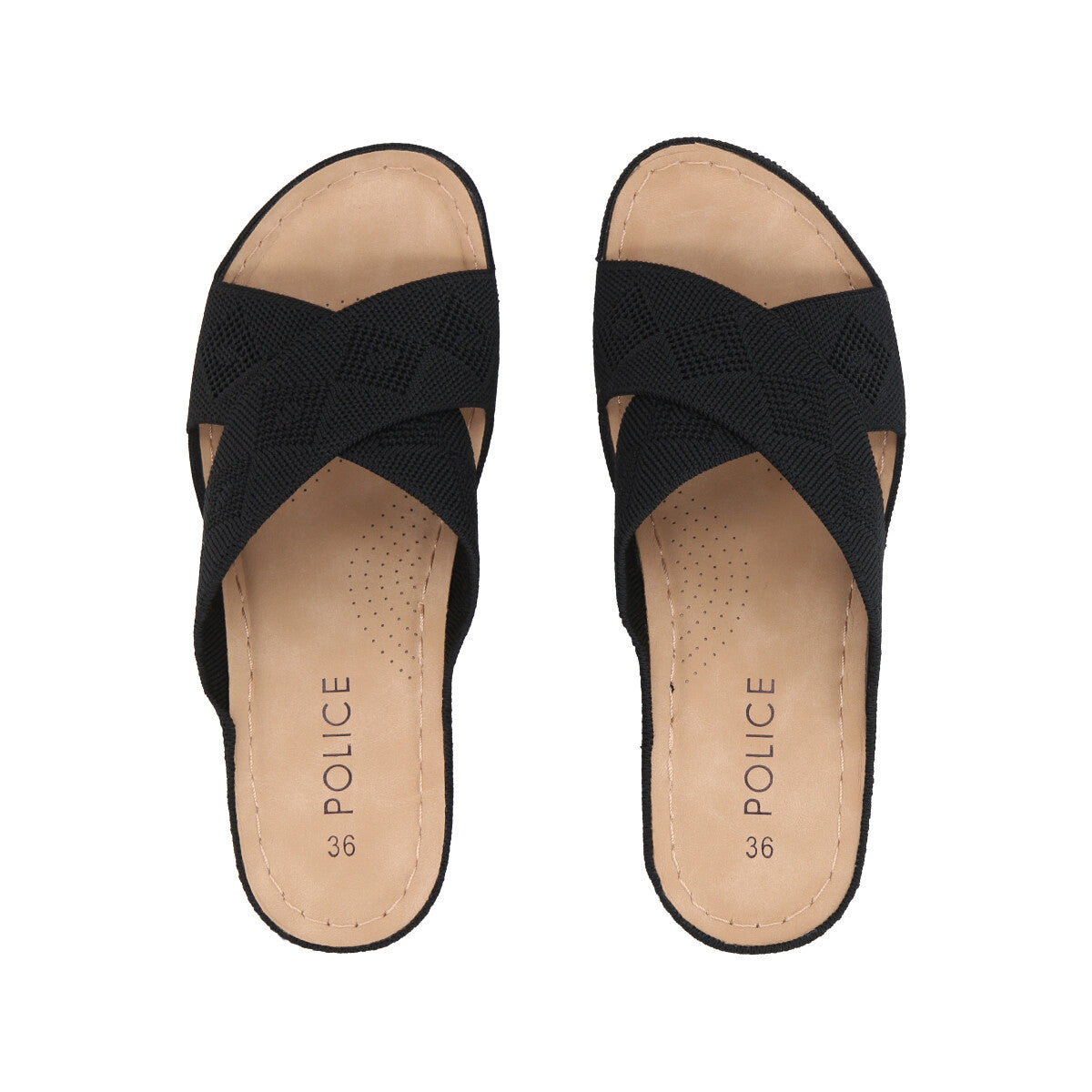 Sandalia Mujer Juana Plataforma Negro Police