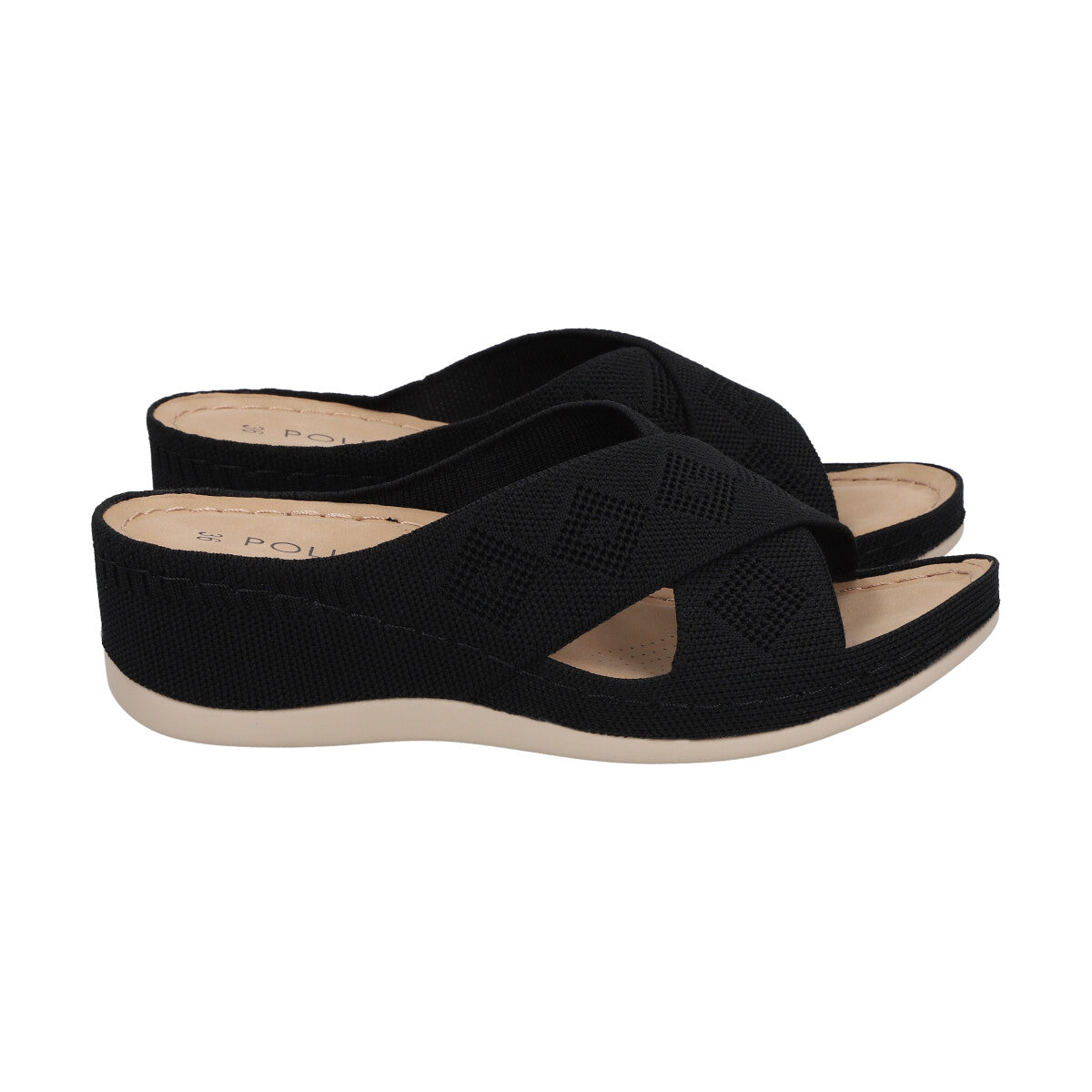 Sandalia Mujer Juana Plataforma Negro Police