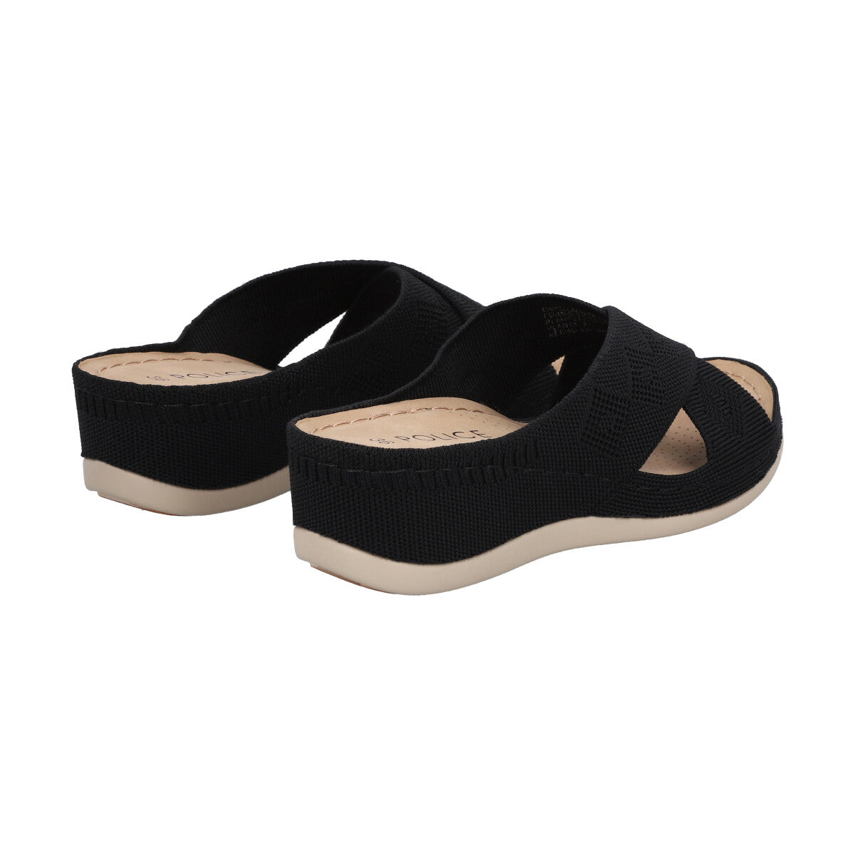 Sandalia Mujer Juana Plataforma Negro Police