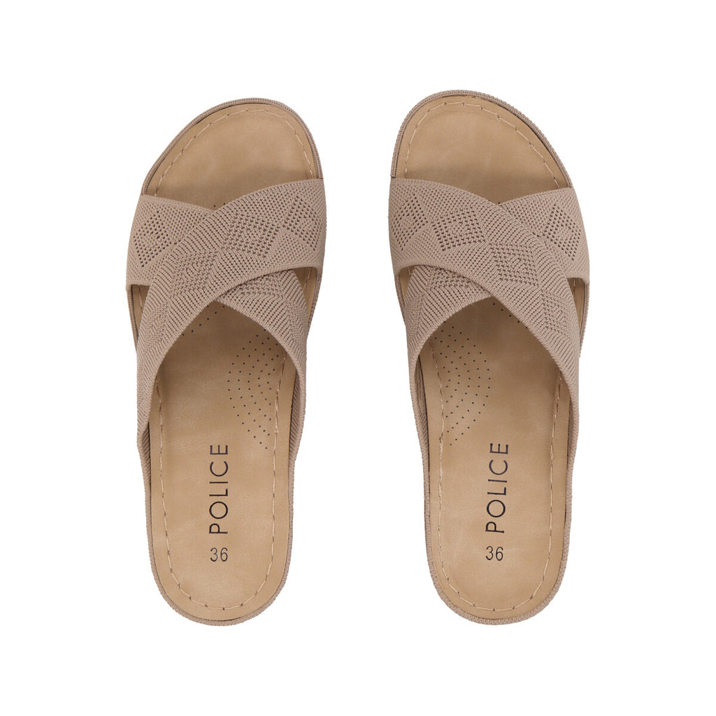 Sandalia Mujer Camel Juana  Police