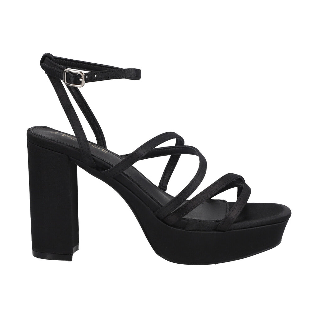 Sandalia Mujer Negro Taco Alto Holly Police