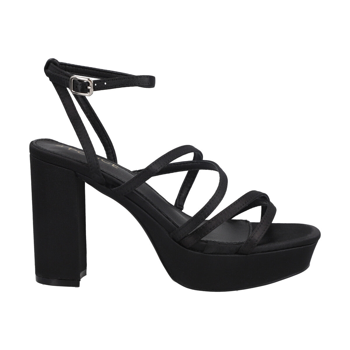 Sandalia Mujer Negro Taco Alto Holly Police