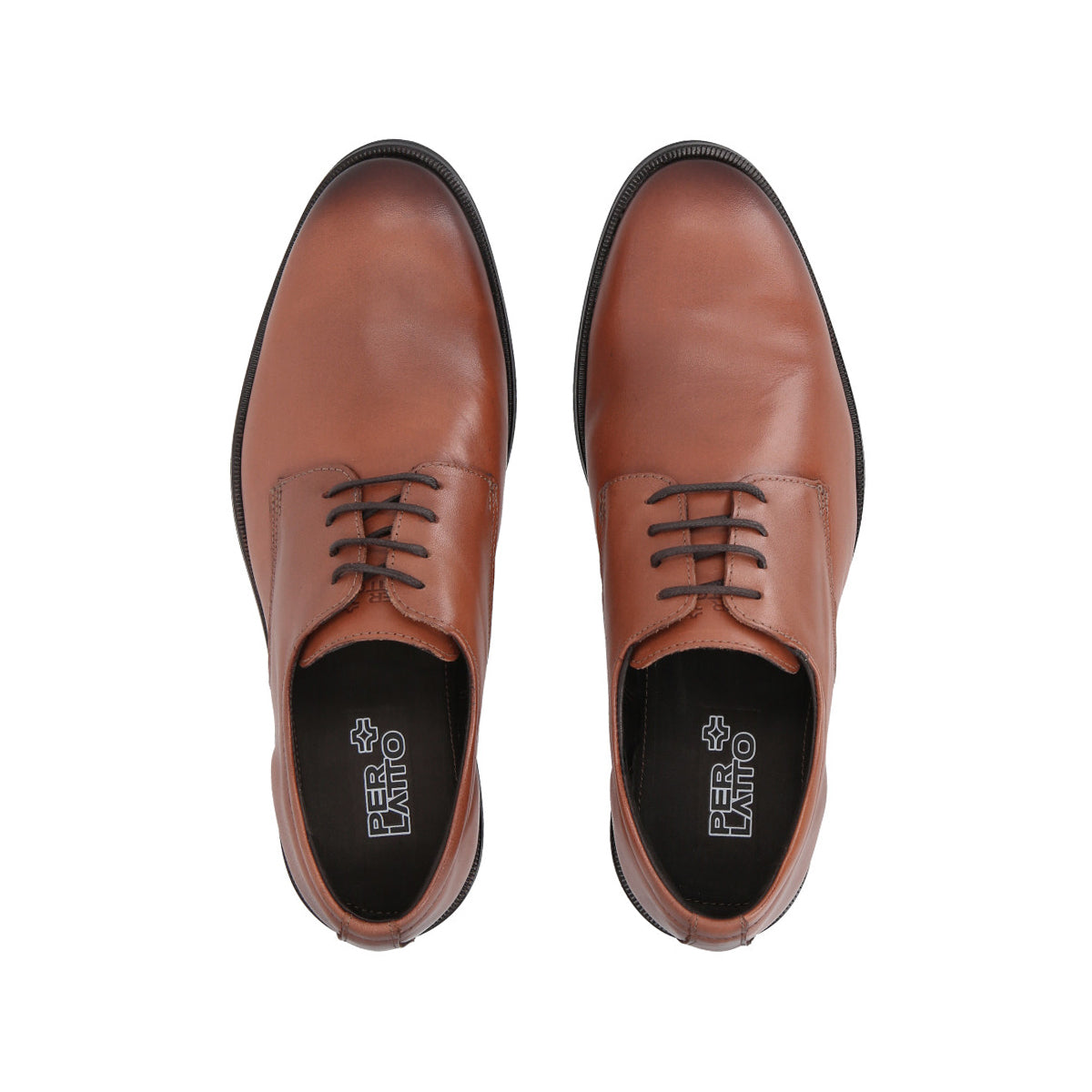 Zapato Formal Hombre Cuero Marron Perlatto