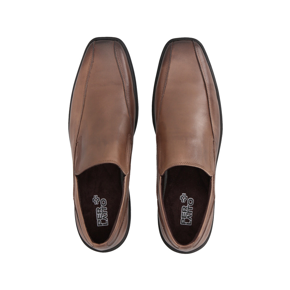 Zapato  Hombre Cuero Café Claro Perlatto