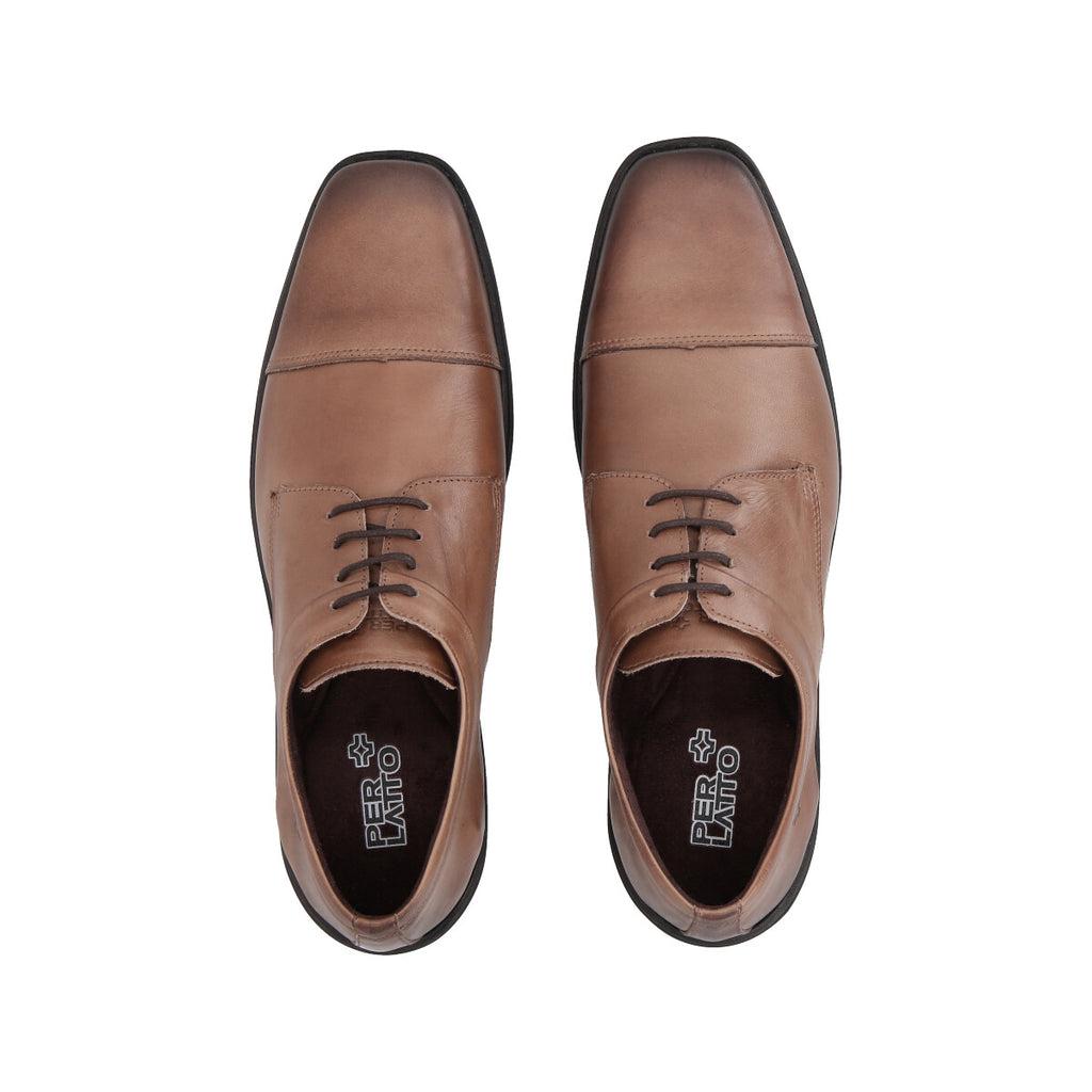 Zapato Formal Hombre Cuero Marrón Perlatto