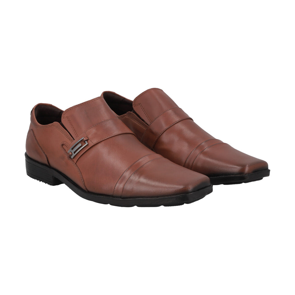 Zapato Formal Hombre Cuero Marron Perlatto