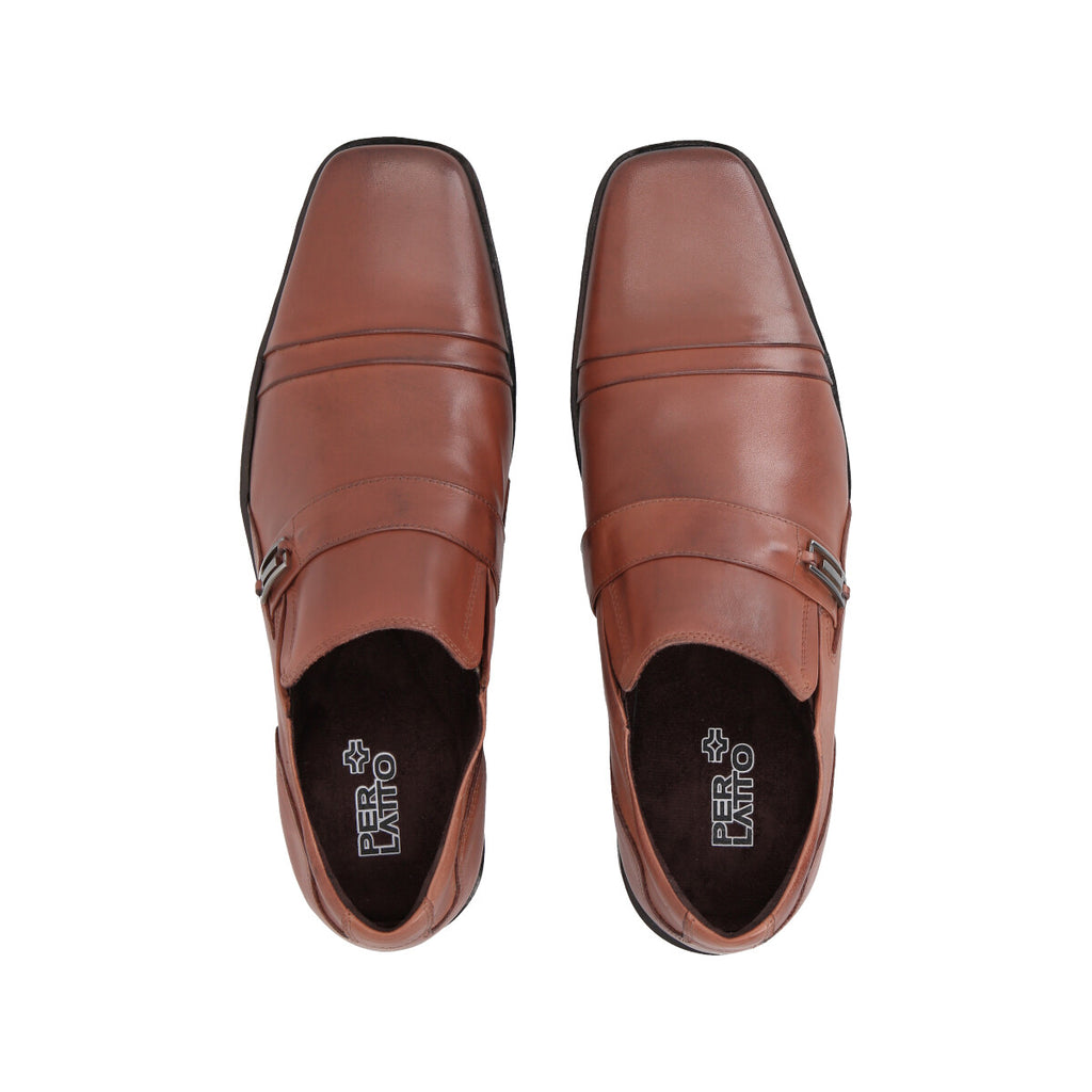 Zapato Formal Hombre Cuero Marron Perlatto