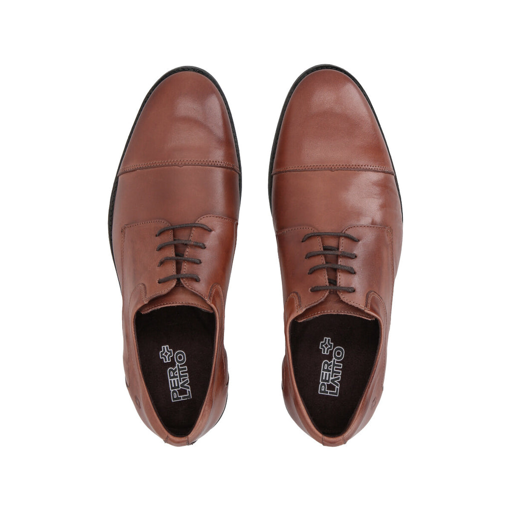 Zapato Formal Hombre Cuero Marron Perlatto