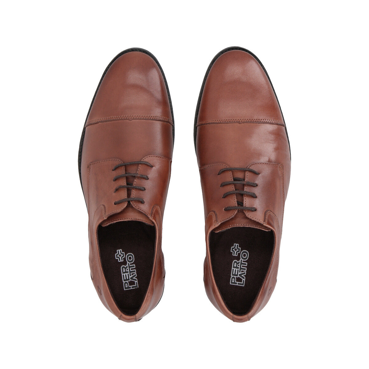 Zapato Formal Hombre Cuero Marron Perlatto