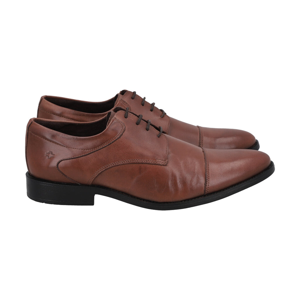 Zapato Formal Hombre Cuero Marron Perlatto