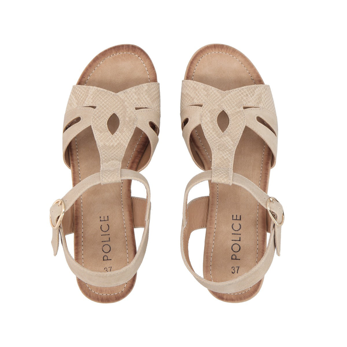 Sandalia Mujer Beige Mora Police