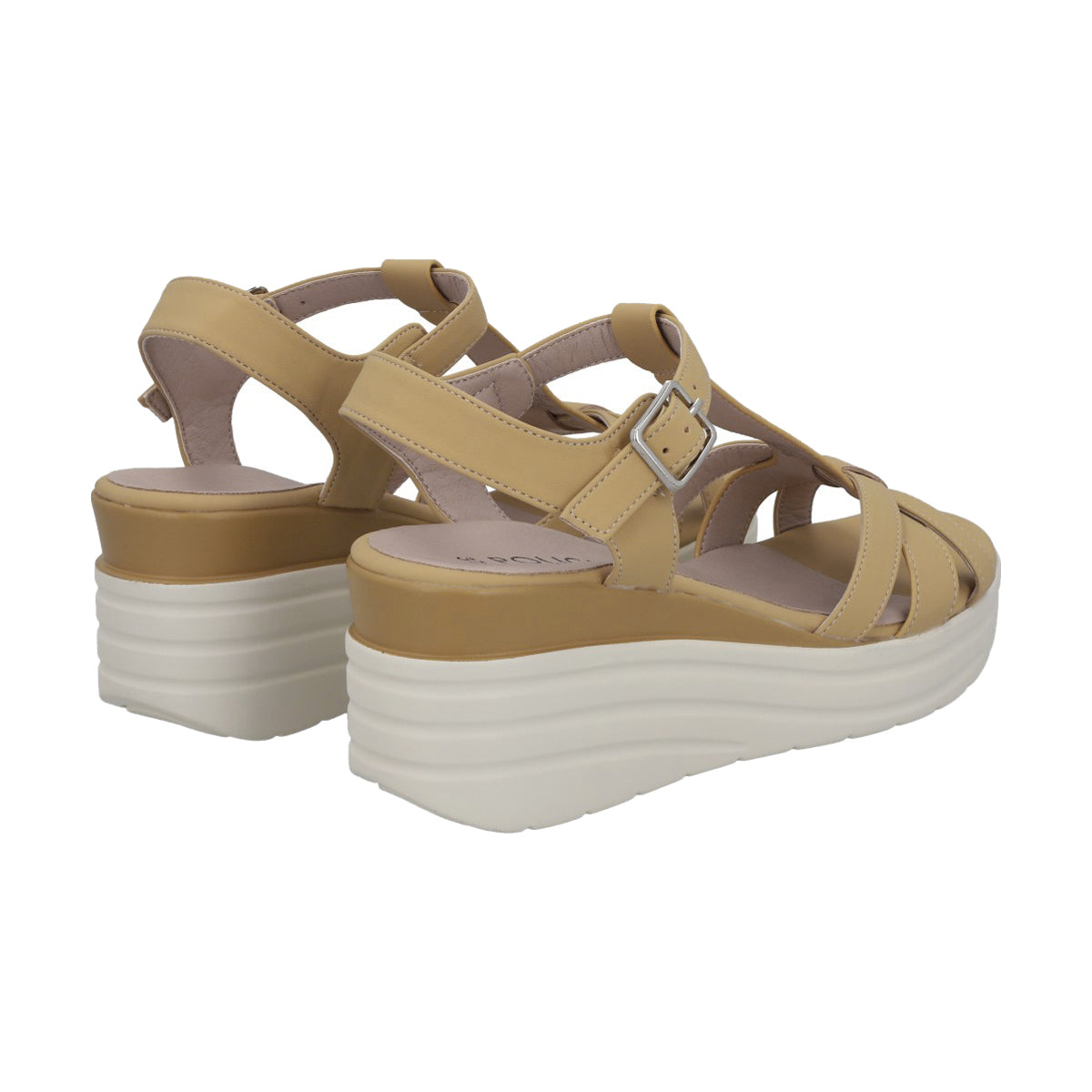 Sandalia Mujer Beige Plataforma Vesta Police